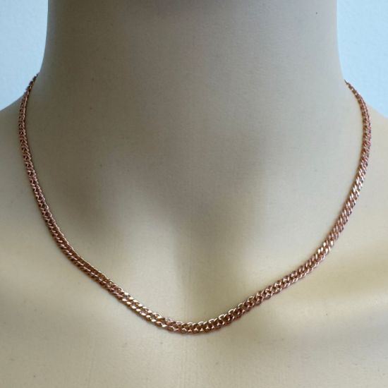 Wholesale Rose Gold Over Sterling Silver Bulk Chain - Double Diamond Cut Curb Chain (sold per foot)