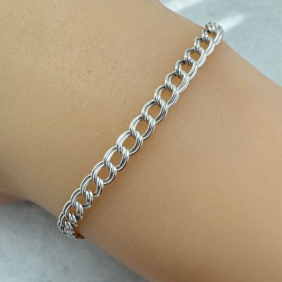 Wholesale Sterling Silver Bulk Chain - 3.9x4.8mm Double Twisted Oval Chain (sold per foot)