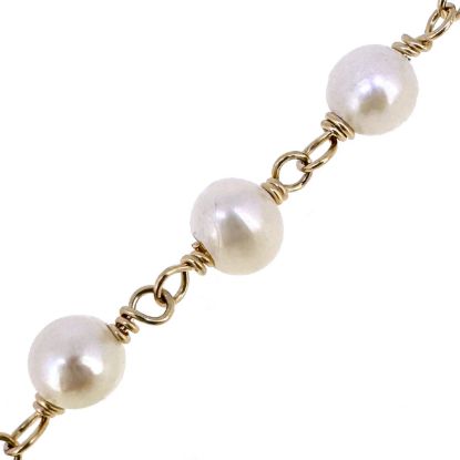 Wholesale 14K Gold Filled Wire Wrapped Freshwater Pearls - White Pearl Rosary Chains-4-5mm - White color - Jewelry Making Chains- Sold per Foot 