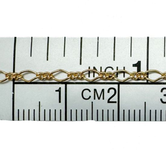 Wholesale 1/20 14k Gold Filled Figaro 8 Cable Chain 4.3mm by 2.3mm (sold per foot)