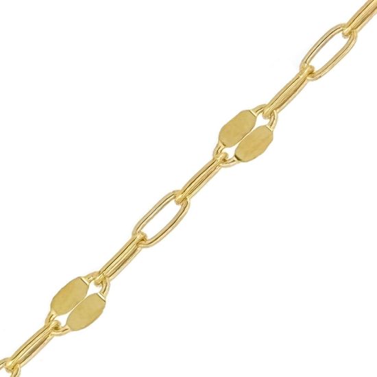 Wholesale 1/20 14K Gold Filled 1+3 Flattened Paperclip Chain - 1.5mm by 3.5mm (sold per foot )