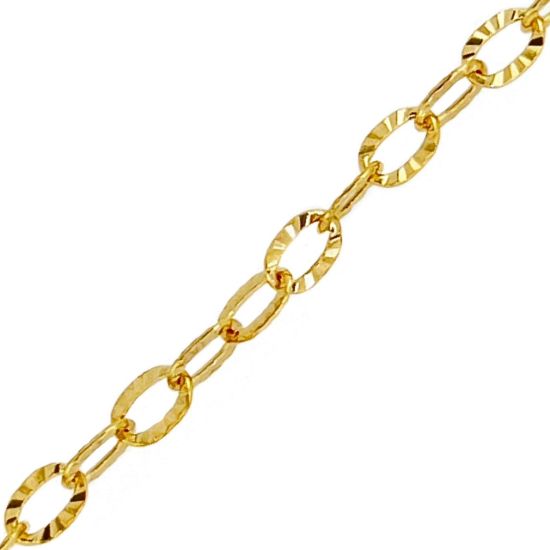 Wholesale 1/20 14K Gold Filled Bulk Textured Cable Chain - 3mm x 2.2mm (sold per foot ) 