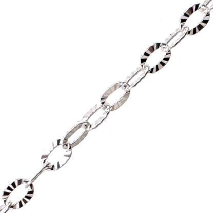 Wholesale 925 Sterling Silver Bulk Textured Cable Chain - 3.2mm by 2.2mm (sold per foot )