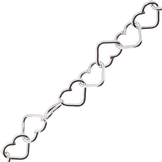 Wholesale 925 Sterling Silver Bulk Chain -4mm Heart Chain (sold per foot) 