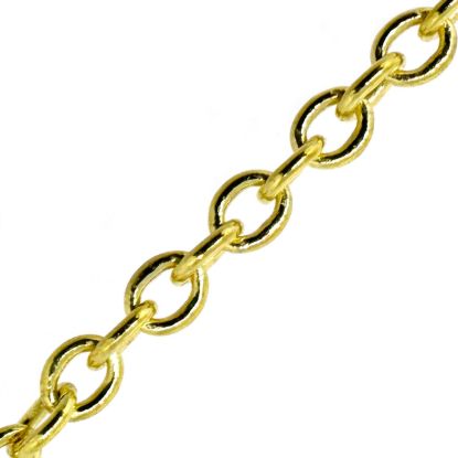 Wholesale Gold Over Sterling Silver Bulk Chain - 2.8x3.7mm Oval Cable Chain (sold per foot) 
