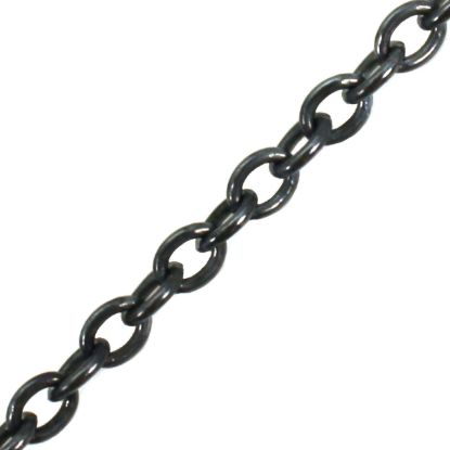 Wholesale Oxidized Sterling Silver Bulk Chain - 2.8x3.7mm Oval Cable Chain (sold per foot)