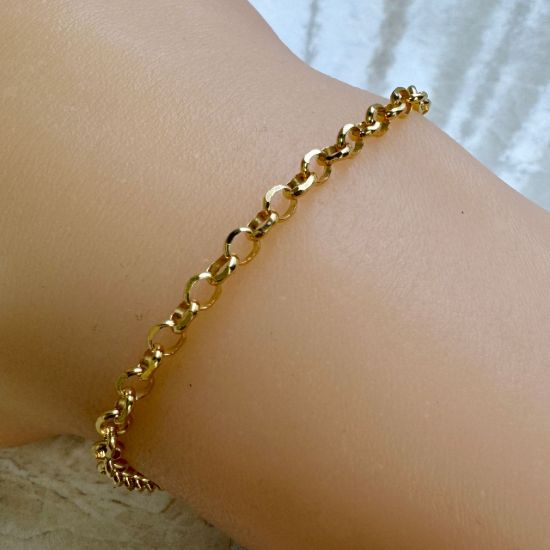 Wholesale Gold Over Sterling Silver Bulk Chain - 3.2mm Diamond Cut Rolo Chain (sold per foot)