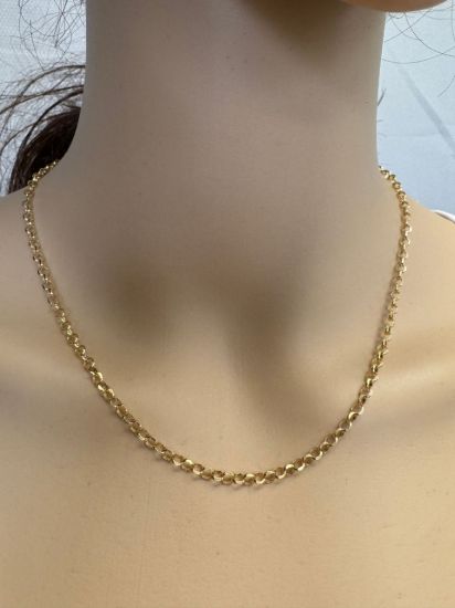 Wholesale Gold Over Sterling Silver Bulk Chain - 3.2mm Diamond Cut Rolo Chain (sold per foot)