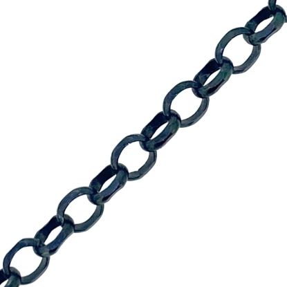 Wholesale Oxidized Sterling Silver Bulk Chain - 3.2mm Diamond Cut Rolo Chain (sold per foot) 