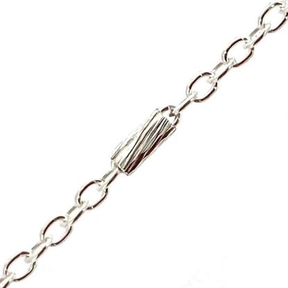 Wholesale Sterling Silver Bulk Chain - 4mm Textured Bar Satellite Chain (Sold per foot)