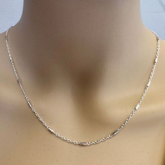 Wholesale Sterling Silver Bulk Chain - 4mm Textured Bar Satellite Chain (Sold per foot)