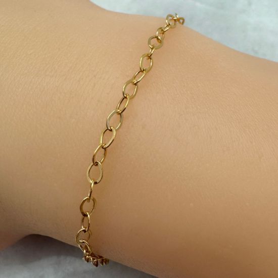 Wholesale 1/20 14K Gold Filled Bulk Chain - 4 x 2.6mm Flat Cable Chain (sold per foot)