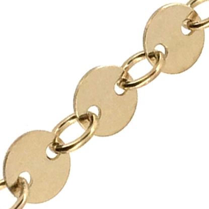 Wholesale 1/20 14k Gold Filled Bulk Chain - 4mm Round Sequin Disc Chain 