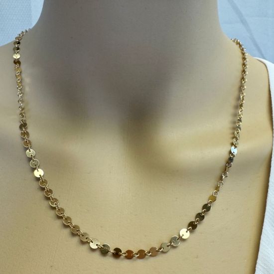 Wholesale 1/20 14k Gold Filled Bulk Chain - 4mm Round Sequin Disc Chain 