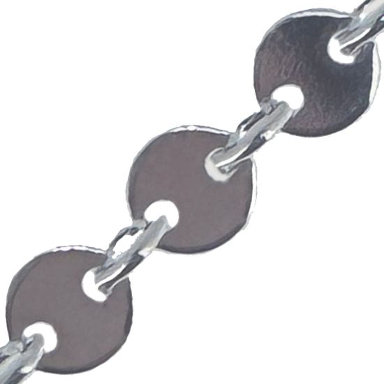 Wholesale 925 Sterling Silver Bulk Chain - 4mm Round Sequin Disc Chain by the foot