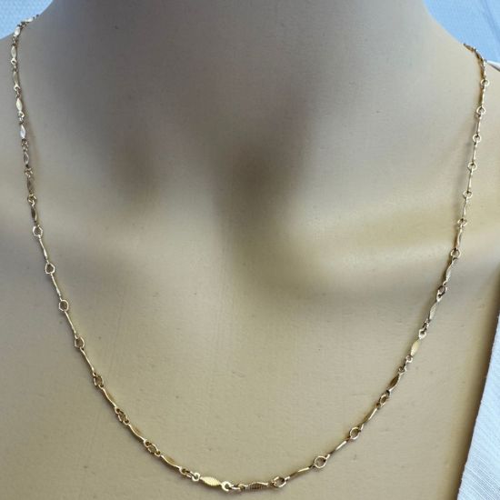 Wholesale 1/20 Gold Filled Bulk Chain - 1.8mm Textured Dapped Bar Chain(Sold per foot)  