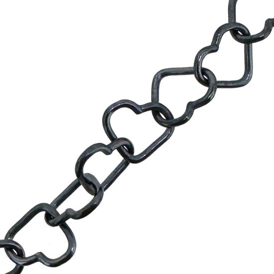 Wholesale Oxidized Sterling Silver Bulk Chain - 5X4mm Heart Link Chain (sold per foot)