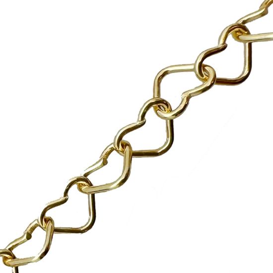 Wholesale Gold Over Sterling Silver - Heart Link Bulk Chain - 5X5mm (sold per foot)