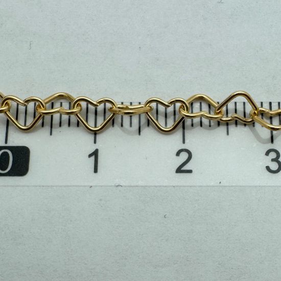 Wholesale Gold Over Sterling Silver - Heart Link Bulk Chain - 5X5mm (sold per foot)