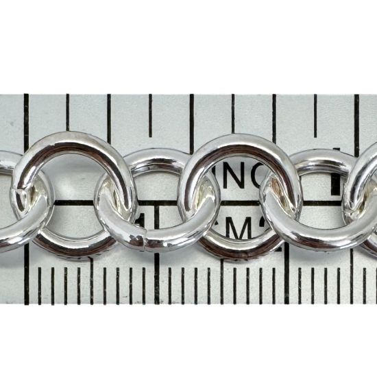 Wholesale Sterling Silver Bulk Chain - 9.5mm Chunky Round Cable Chain (sold per foot)