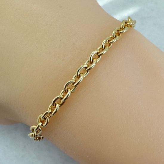 Wholesale Gold Over 925 Sterling Silver Chain - Heavy Cable Bulk Chain - 5x4mm (sold per foot)