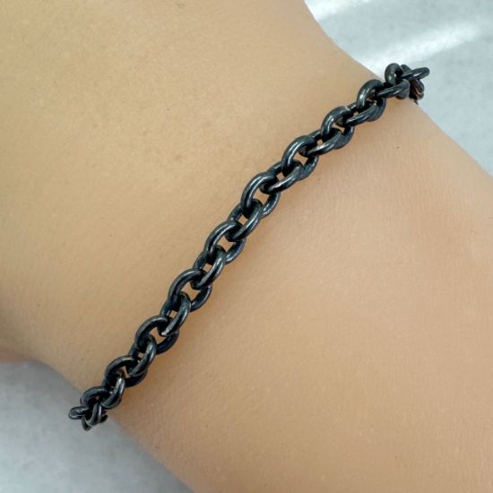 Wholesale Oxidized 925 Sterling Silver Bulk Chain - 5x4mm Heavy Cable Chain (sold per foot)