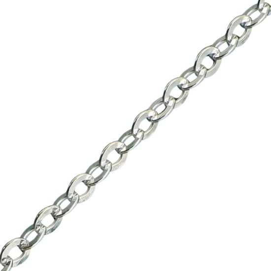 Wholesale Sterling Silver Bulk Chain - 2.3x2 mm Strong Flat Cable Chain (Sold Per Foot)