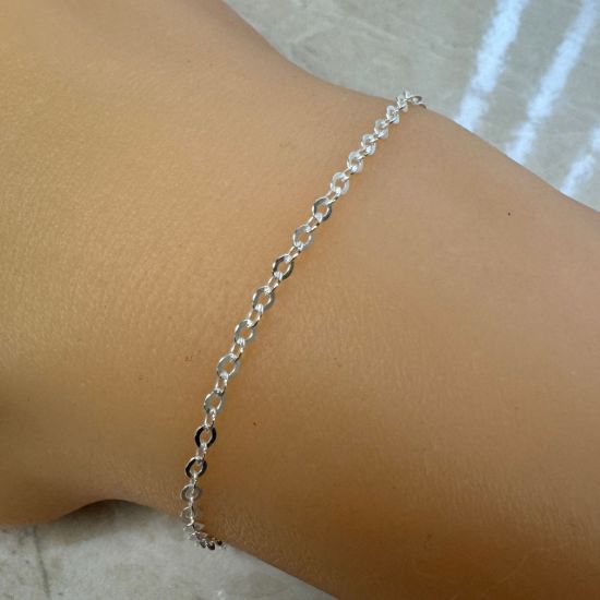 Wholesale Sterling Silver Bulk Chain - 2.3x2 mm Strong Flat Cable Chain (Sold Per Foot)