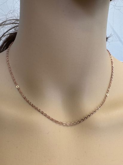 Wholesale Rose Gold Over Sterling Silver Bulk Chain - 2.4x2mm Strong Flat Cable Chain  (Sold Per Foot)