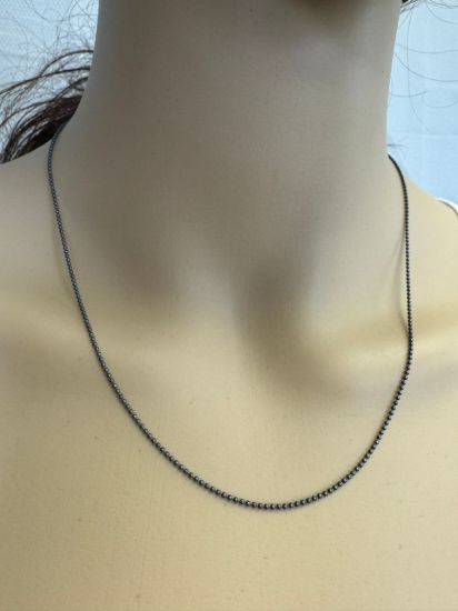 Wholesale Oxidized Sterling Silver Bulk Chain- 1.2mm Ball Chain (Sold Per Foot)