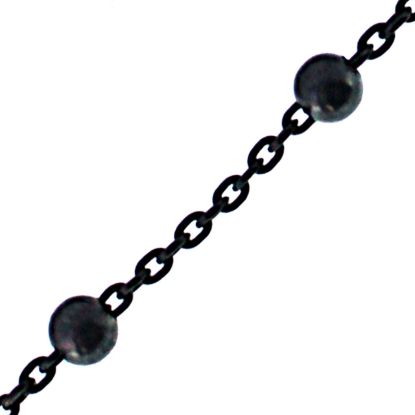 Wholesale Oxidized Sterling Silver Bulk Chain - 3mm Ball Satellite Bead Chain (sold per foot)