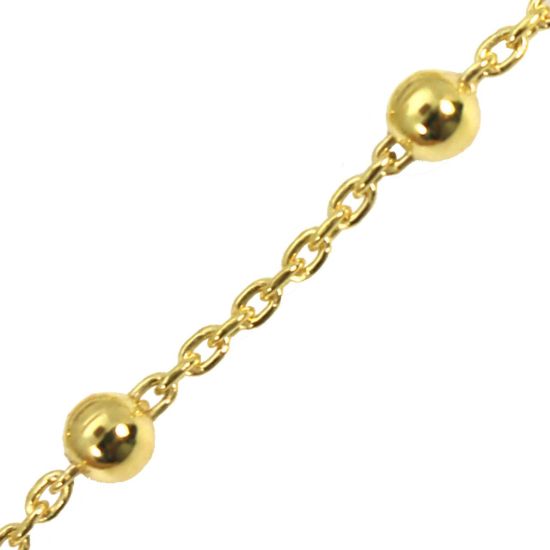 Wholesale Gold over Sterling Silver Bulk Chain - 3mm Ball Satellite Bead Chain (sold per foot)