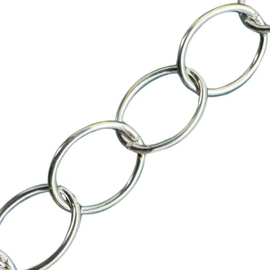Wholesale Sterling Silver Bulk Chain - 8X6mm Big Round Oval Cable Chain (sold per foot)