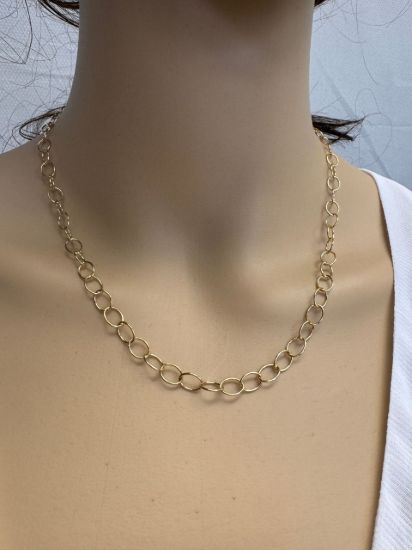 Wholesale 22K Gold Over Sterling Silver Chain - Big Oval Cable Bulk Chain - 8 x 6mm (Sold Per Foot)