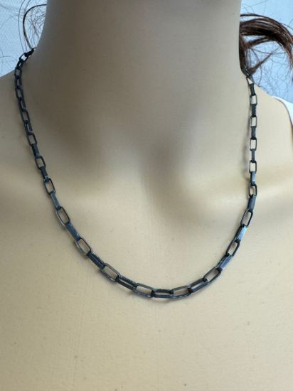 Wholesale Oxidized Sterling Silver Bulk Chain - Big Flat Oval Rolo (sold by the foot)