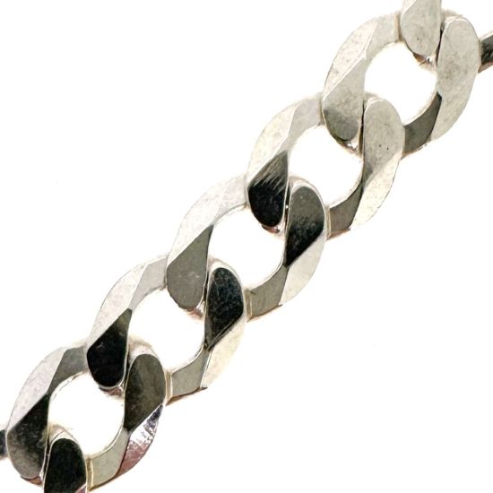 Wholesale Sterling Silver Bulk Chain - Chunky Diamond Curb Chain 7.8 X 6.2mm (sold per foot) 