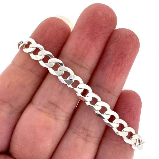 Wholesale Sterling Silver Bulk Chain - Chunky Diamond Curb Chain 7.8 X 6.2mm (sold per foot) 