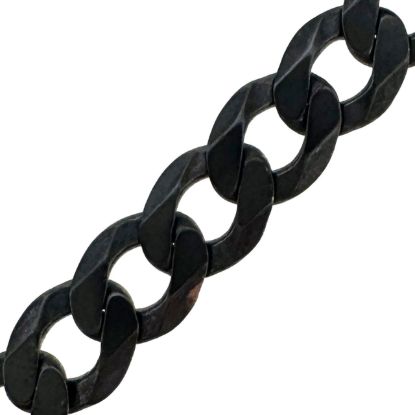 Wholesale Oxidized Sterling Silver Bulk Chain - Chunky Diamond Curb Chain (sold per foot)