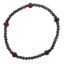 Wholesale Oxidized 925 Sterling Silver 3mm Smooth Beaded Stretchy Bracelet with 5mm Garnet - 6.5"