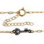 Wholesale 1/20 14K Gold Filled Adjustable Bracelet with Oxidized Silver CZ Key Charm - 6.5-8"