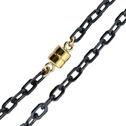 Wholesale Mixed Metal-Gold Filled Magnetic Clasp with Oxidized 925 Sterling Silver 5x3mm Diamond Cut Box chain