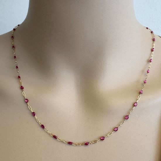 Wholesale 1/20 14K Gold Filled Long Box - 1+3 PaperClip Enamel Chain (Amethyst Color) - 3.6mm by 1.6mm (Sold per foot)