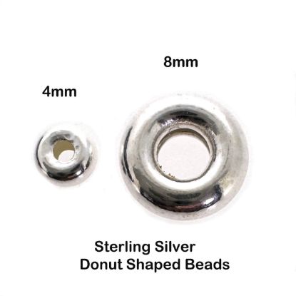 Wholesale sterling silver donut shape beads for jewelry making