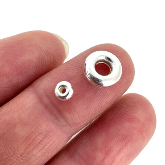 Wholesale sterling silver donut shape beads for jewelry making