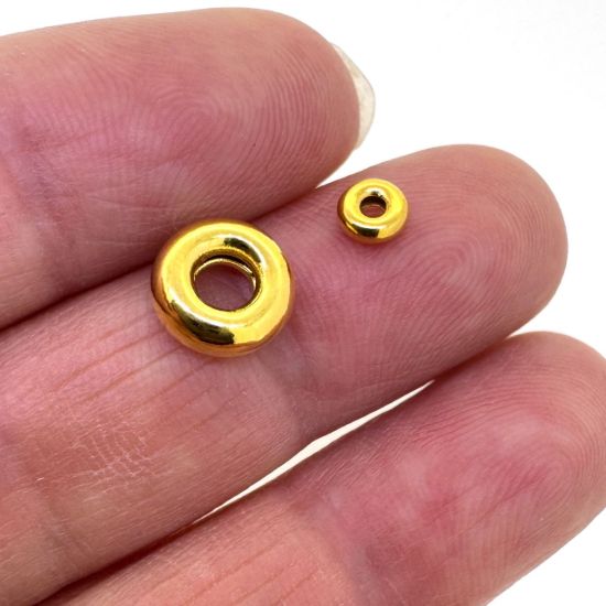 Wholesale Gold Over Sterling Silver Smooth Donut Shaped Beads