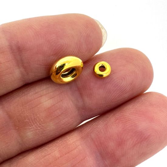 Wholesale Gold Over Sterling Silver Smooth Donut Shaped Beads