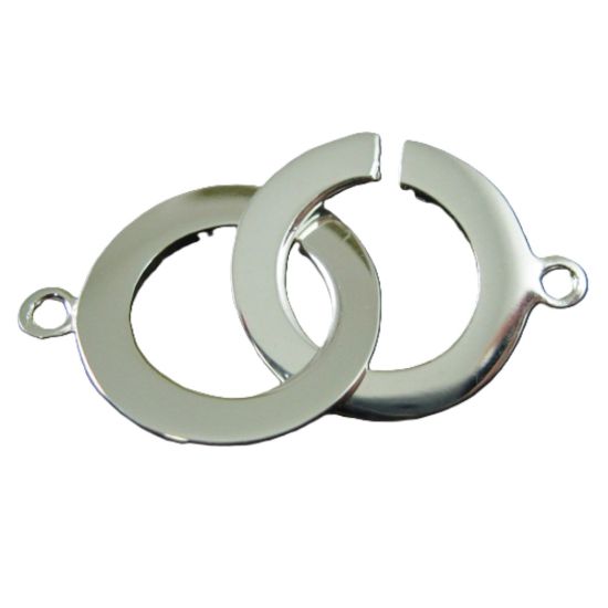 Wholesale Sterling Silver Fancy Double Ring Toggle - 15mm (1 set)