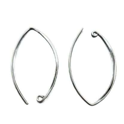 Wholesale 925 Sterling Silver Marquise Ear Wire - 35mm (1 Pair)
