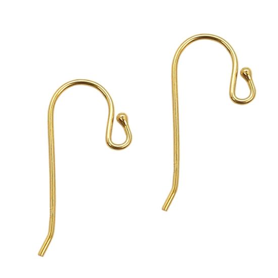 Wholesale Gold Over Sterling Silver Fishhook Earwires with Ball - 25mm (1 pair)