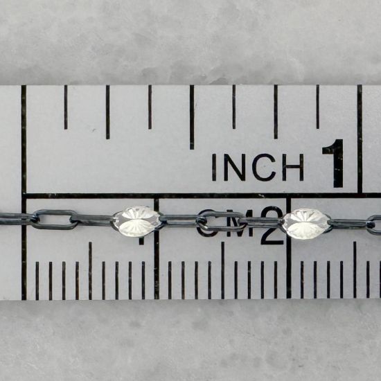 Wholesale Oxidized 925 Sterling Silver Long Box -1+3 PaperClip Enamel Chain (Crystal Clear Color)-4mm by 1.6mm (Sold per foot)